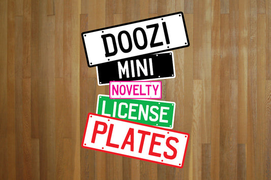 Mini NZ Style Number Plate (choose your text, colour, size, material)