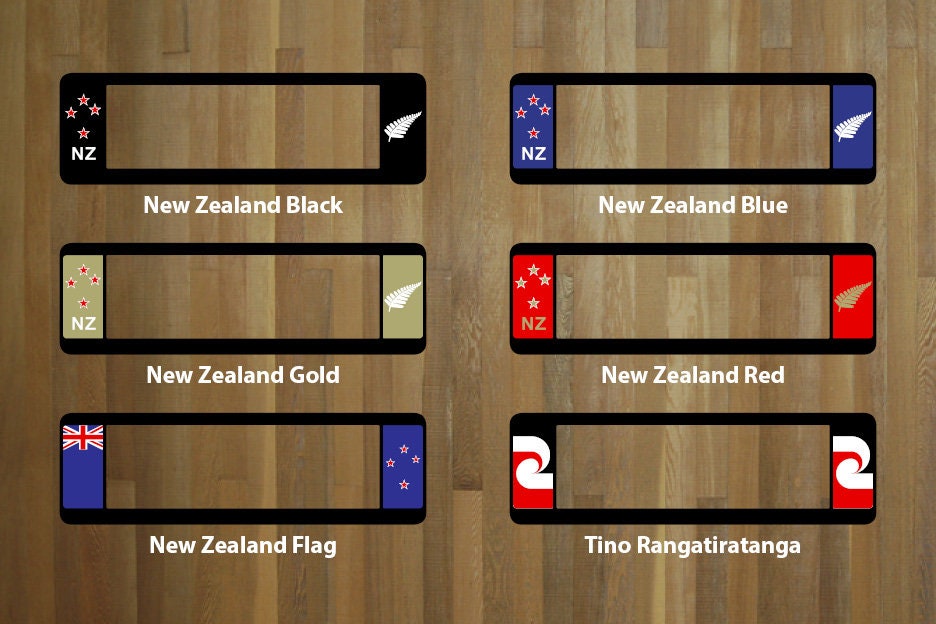 NZW60 Winged Number Plate Surrounds New Zealand designs Doozi