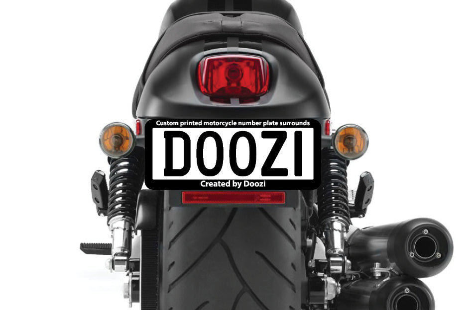 Create your own custom motorcycle number plate surrounds