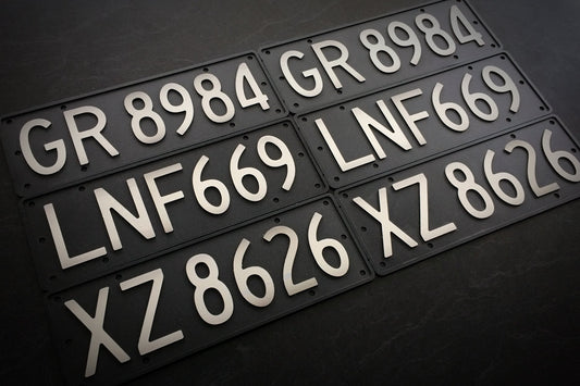 Decorative Old Style Black NZ Number Plates (alloy, 3D)